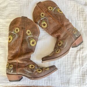 Shyanne | Brown Leather Sunflower Jolyn Western Cowgirl Snip Toe Boots